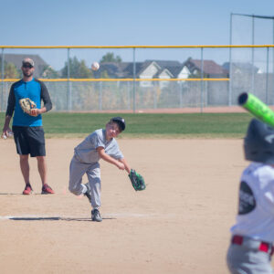 Kids playing baseball